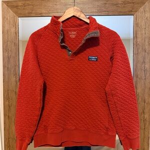 L.L. Bean Red Quilted Sweater